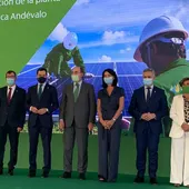 Autoridades en inauguración planta fotovoltaica Andévalo Autoridades en inauguración planta fotovoltaica Andévalo