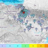 Lugares donde se ha sentido el terremoto