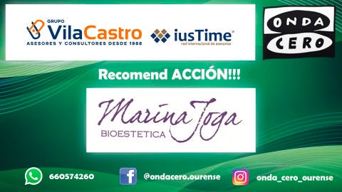Bioest&eacute;tica Marina Joga &eacute; a protagonista da nosa secci&oacute;n Recomend ACCI&Oacute;N!!