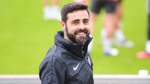 El entrenador del Sporting, David Gallego. 