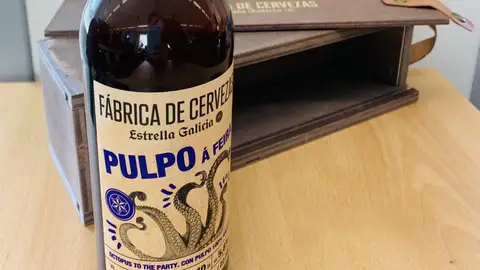 Estrella Galicia con sabor a pulpo á feira Una Estrella Galicia con sabor a pulpo á feira
