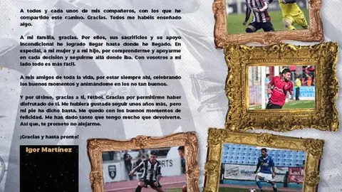 Igor Martínez deja el fútbol Igor Martínez deja el fútbol