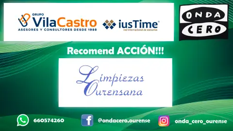 Recomend ACCIÓN!!! Limpiezas Ourensana Hoxe visitamos Limpiezas Ourensana na sección Recomend ACCIÓN!!!