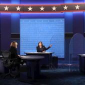 Mike Pence y Kamala Harris en el debate