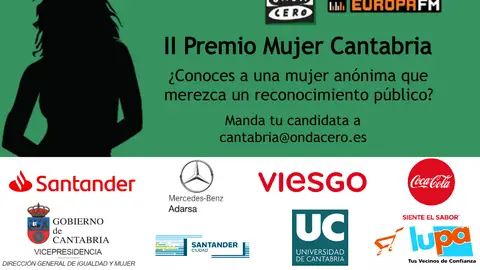 II Premio Mujer Cantabria Cartel anunciador de la segunda edición del Premio
