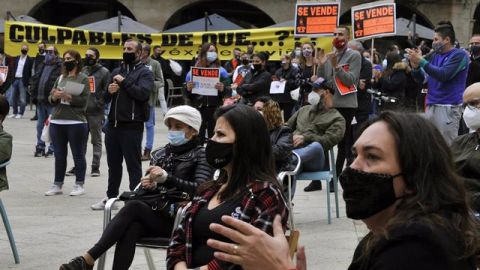 Manifestaci&oacute;n de hosteleiros en Ourense