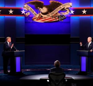 Donald Trump y Joe Biden en un debate electoral Donald Trump y Joe Biden en un debate electoral