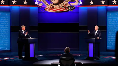 Donald Trump y Joe Biden en un debate electoral