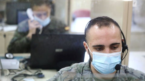 Militares del equipo de rastreadores en acci&oacute;n