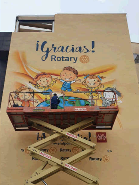 Un mural de arte urbano para concienciar contra la erradicación de la polio en el mundo Un mural de arte urbano para concienciar contra la erradicación de la polio en el mundo