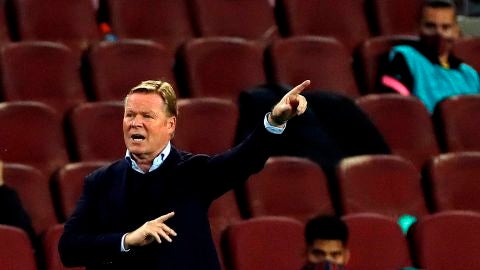 Ronald Koeman, durante un partido del Barcelona