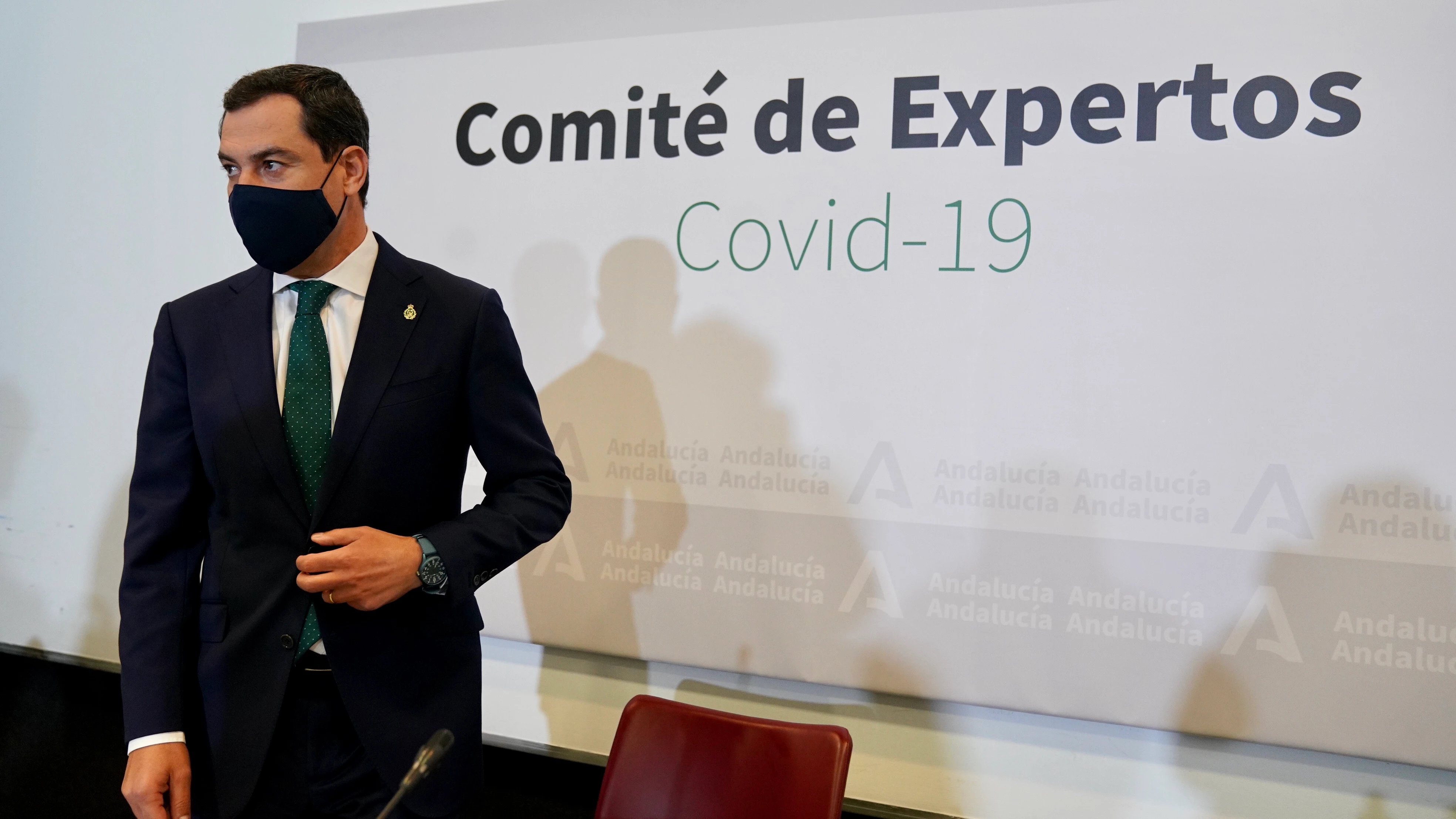 Juan Manuel Moreno, durante el Comité de Expertos