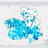Mapa de la evolución de la pandemia en Castilla-La Mancha