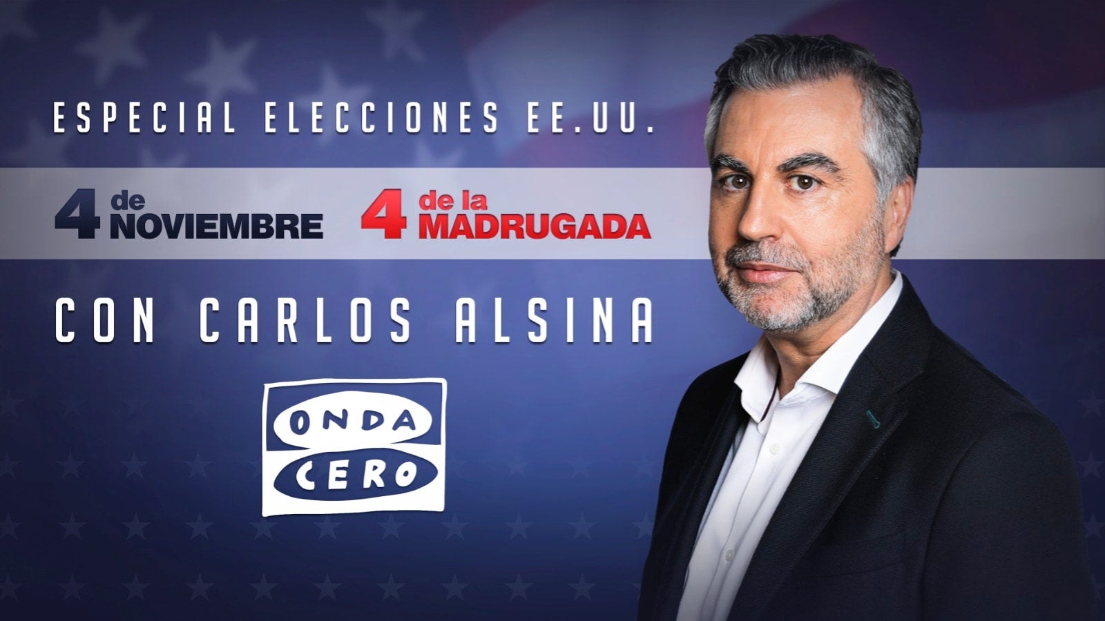 Carlos Alsina, al frente del programa 'Especial elecciones EE. UU.', en Onda Cero Carlos Alsina, al frente del programa 'Especial elecciones EE. UU.', en Onda Cero