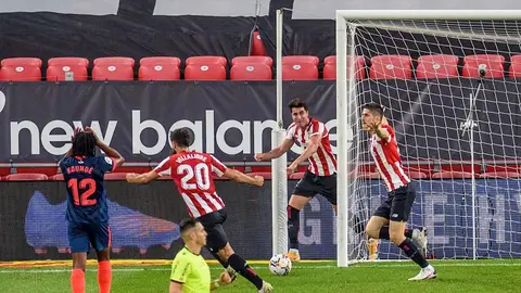 Los jugadores del Athletic celebran un tanto ante el Sevilla Los jugadores del Athletic celebran un tanto ante el Sevilla
