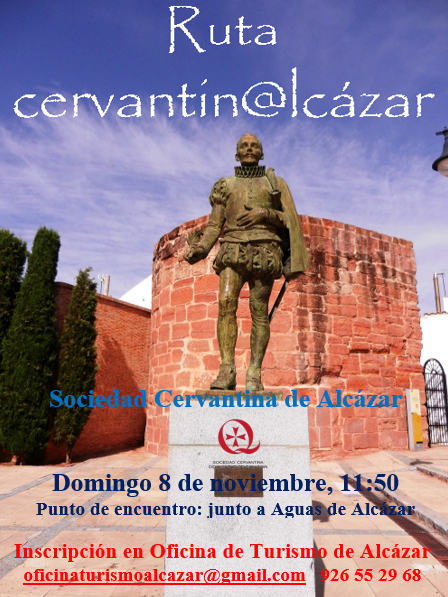 El domingo 8 de noviembre nueva edición de la ruta “Alcázar de Cervantes” El domingo 8 de noviembre nueva edición de la ruta “Alcázar de Cervantes”