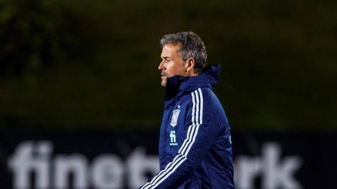 Luis Enrique, en un entrenamiento de la Selecci&oacute;n Espa&ntilde;ola. 