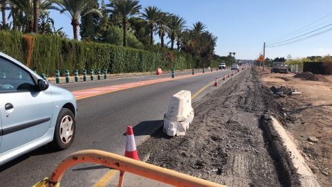 Obras de desdoblamiento de la carretera Elche-Santa Pola.