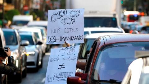 Protestas empresarios y trabajadores del ocio nocturno, hosteler&iacute;a y los espect&aacute;culos