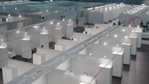 H-144, hospital instalado en el recinto ferial de Gijón Segunda ola de contagios de la COVID