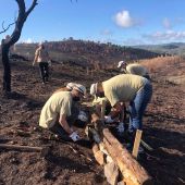 La Junta inicia los trabajos de emergencia con voluntarios por el incendio de Almonaster
