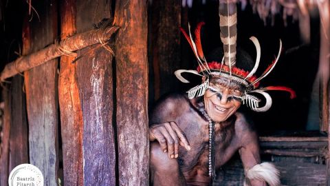 Miembro de la tribu de los Dani en Pap&uacute;a