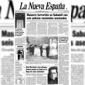 Portada de La nueva España del atentado de ETA Sabadell