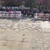 VÍDEO: Los hosteleros del norte de la provincia se manifiestan en Saldaña