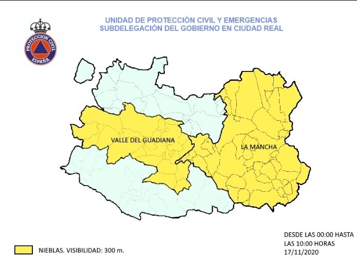 Nivel de alerta Amarilla en la comarca por densa niebla Nivel de alerta Amarilla en la comarca por densa niebla