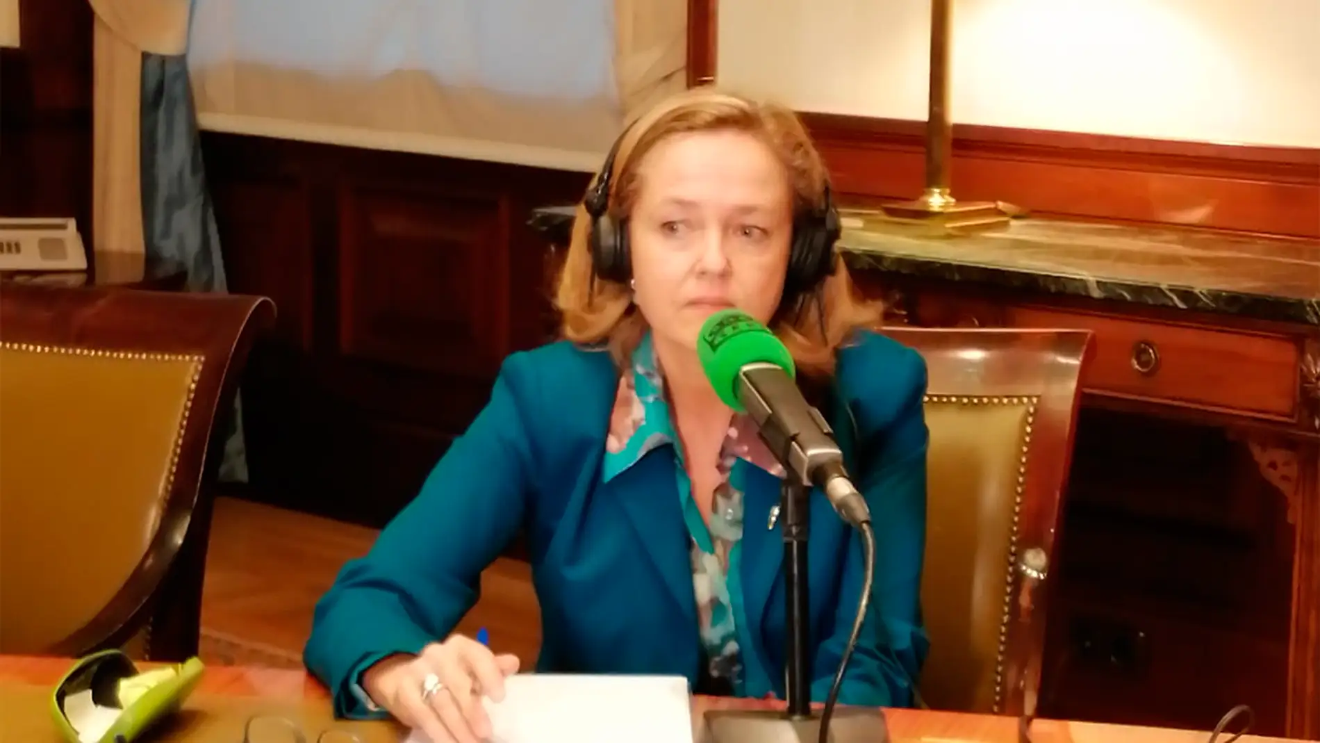 Nadia Calviño durante la entrevista en Onda Cero
