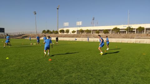 Lorca FC en un entrenamiento