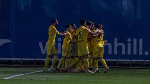 El Málaga celebra un gol