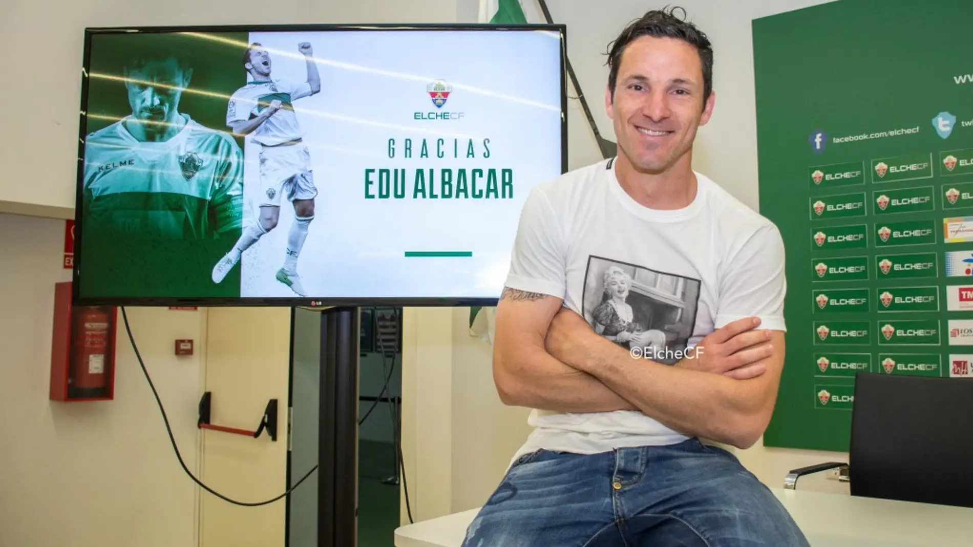 Edu Albacar, el día que anunció su retirada definitiva como futbolista profesional.