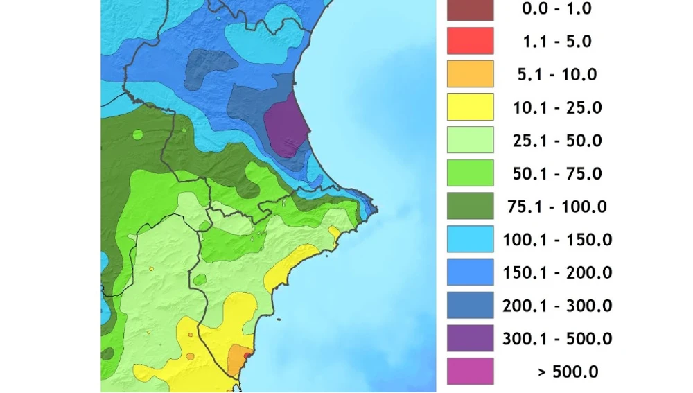 Precipitación en noviembre Precipitación en noviembre