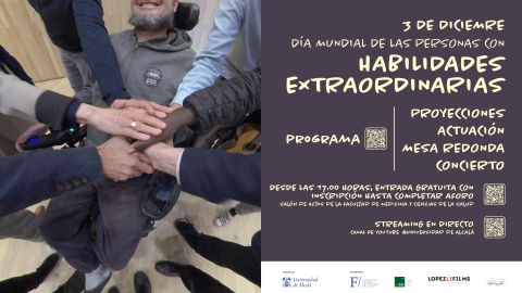 Cartel actividades D&iacute;a Mundial de las Personas con Habilidades Extraordinarias de la Universidad de Alcal&aacute;