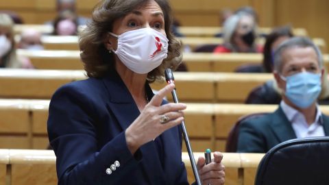 Carmen Calvo, durante el pleno del Senado