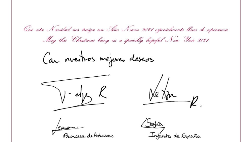 Mensaje de felicitación navideña de Felipe VI, la reina Letizia y las infantas Leonor y Sofía.