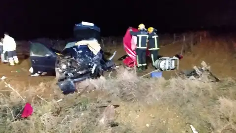 Estado en el que quedó uno de los vehículos implicados en el accidente de Puerto Lápice Estado en el que quedó uno de los vehículos implicados en el accidente de Puerto Lápice