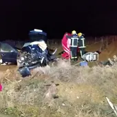 Estado en el que quedó uno de los vehículos implicados en el accidente de Puerto Lápice Estado en el que quedó uno de los vehículos implicados en el accidente de Puerto Lápice