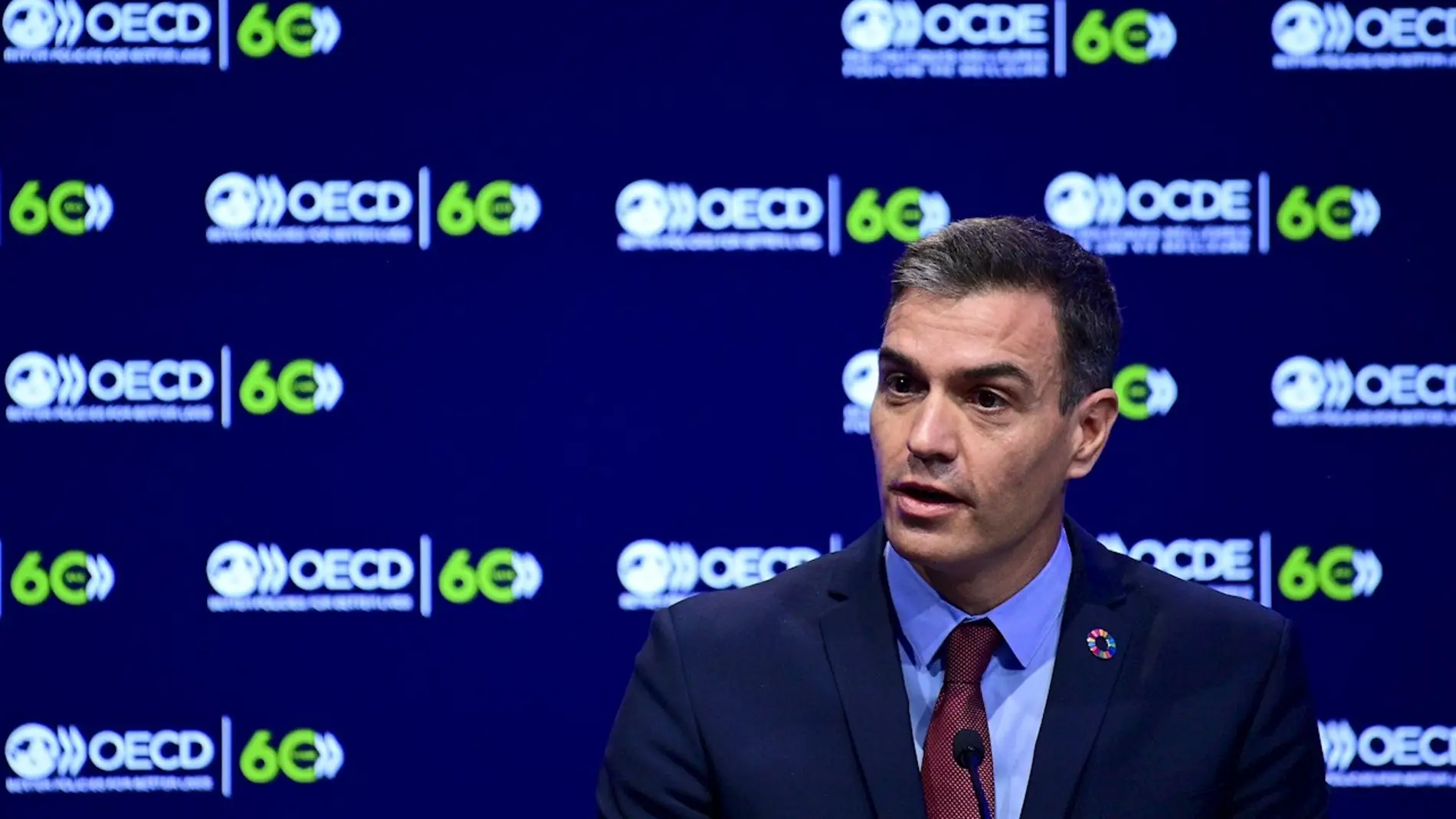 Pedro Sánchez, en la jornada de inauguración del 60 aniversario de la OCDE