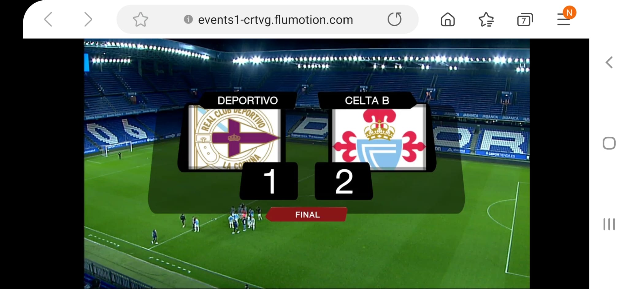 El Dépor-Celta B fue visto por 97.000 espectadores y tuvo un 10.7 % de cuota de pantalla El Dépor-Celta B fue visto por 97.000 espectadores y tuvo un 10.7 % de cuota de pantalla