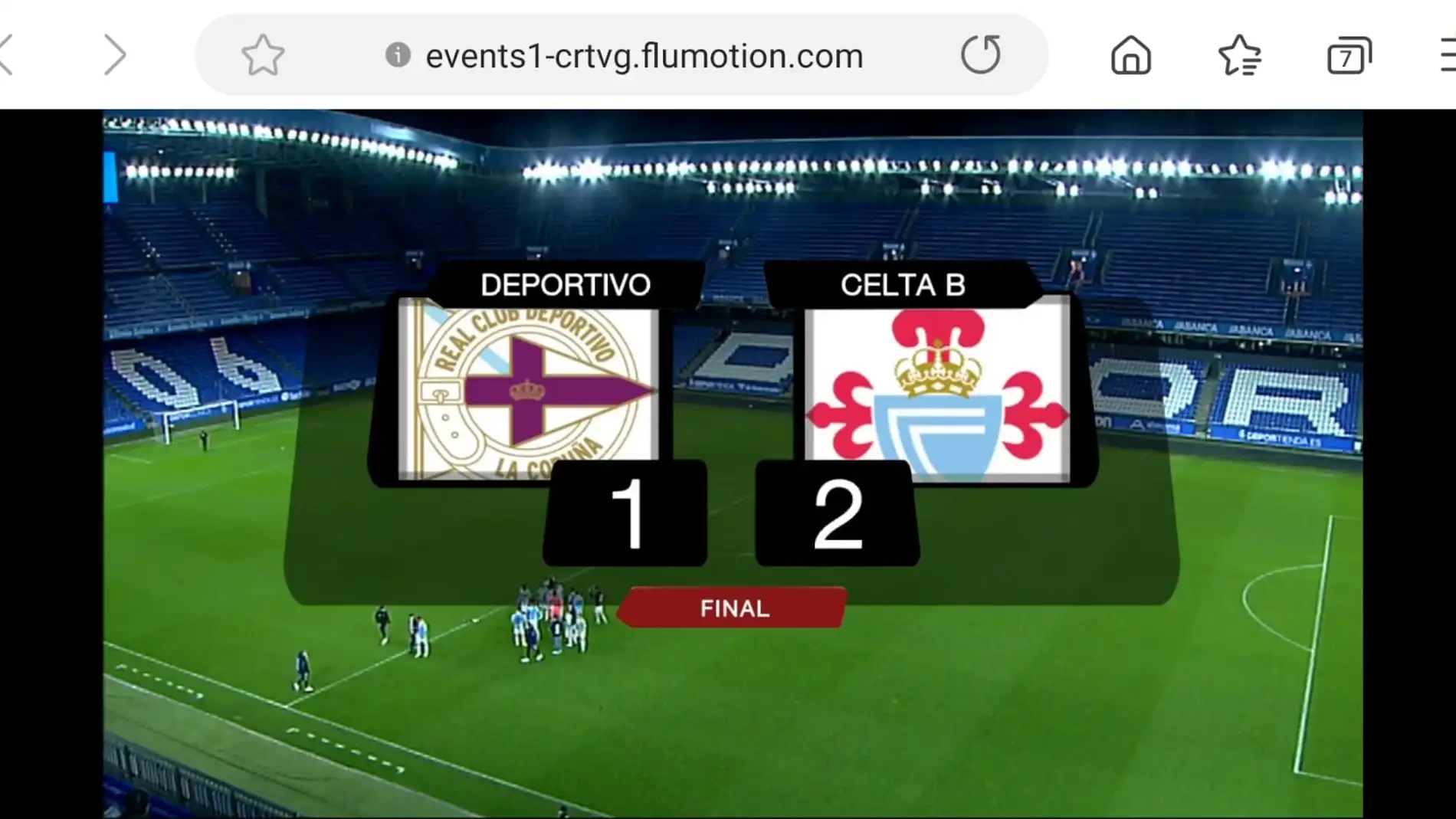 Deportivo 1 Celta B 2 