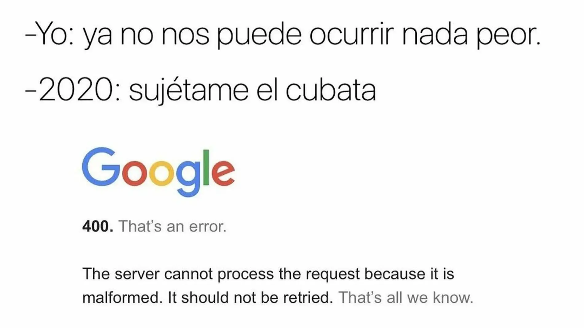 Meme de la caída de Google.