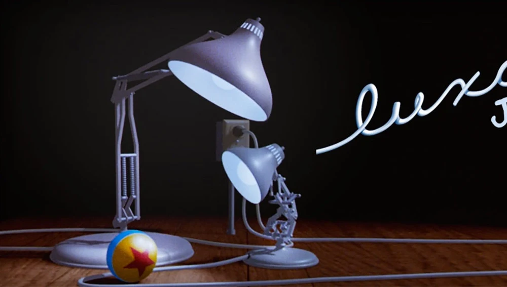 Cartel del cortometraje 'Luxo Jr.', la primera película de Pixar, que dura poco más de minuto y medio y fue dirigida por John Lasseter en 1986