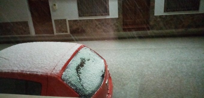 El año nuevo comenzó con copos de nieve en la comarca de La Mancha El año nuevo comenzó con copos de nieve en la comarca de La Mancha