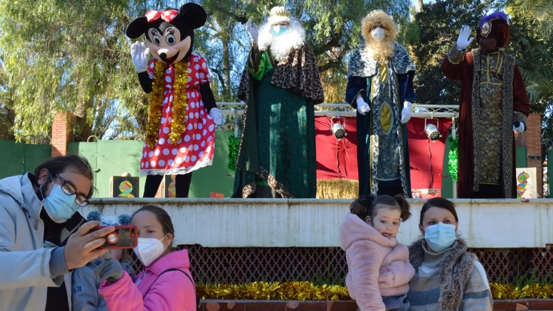 Los Reyes Magos en La Rotonda del Parque Municipal de Elche.