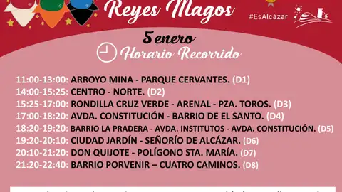 Reyes Magos 2021 (horarios e itinerarios) Reyes Magos 2021 (horarios e itinerarios)