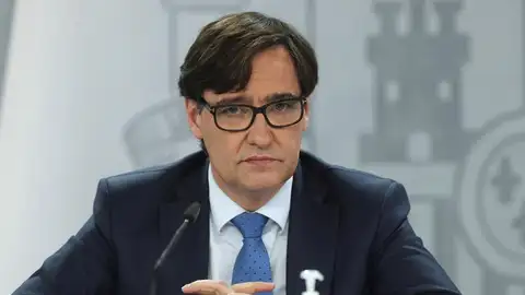 El ministro de Sanidad, Salvador Illa, durante la rueda de prensa El ministro de Sanidad, Salvador Illa, durante la rueda de prensa