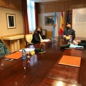 El delegado del Gobierno en Galicia durante la reunión del dispositivo de seguridad de Navidades