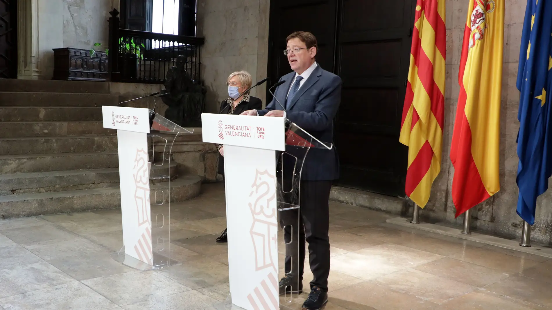 Ximo Puig, president de la Generalitat, y Ana Barceló, consellera de Sanitat. 